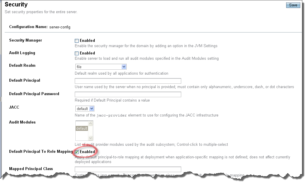 Default Principal To Role Mapping